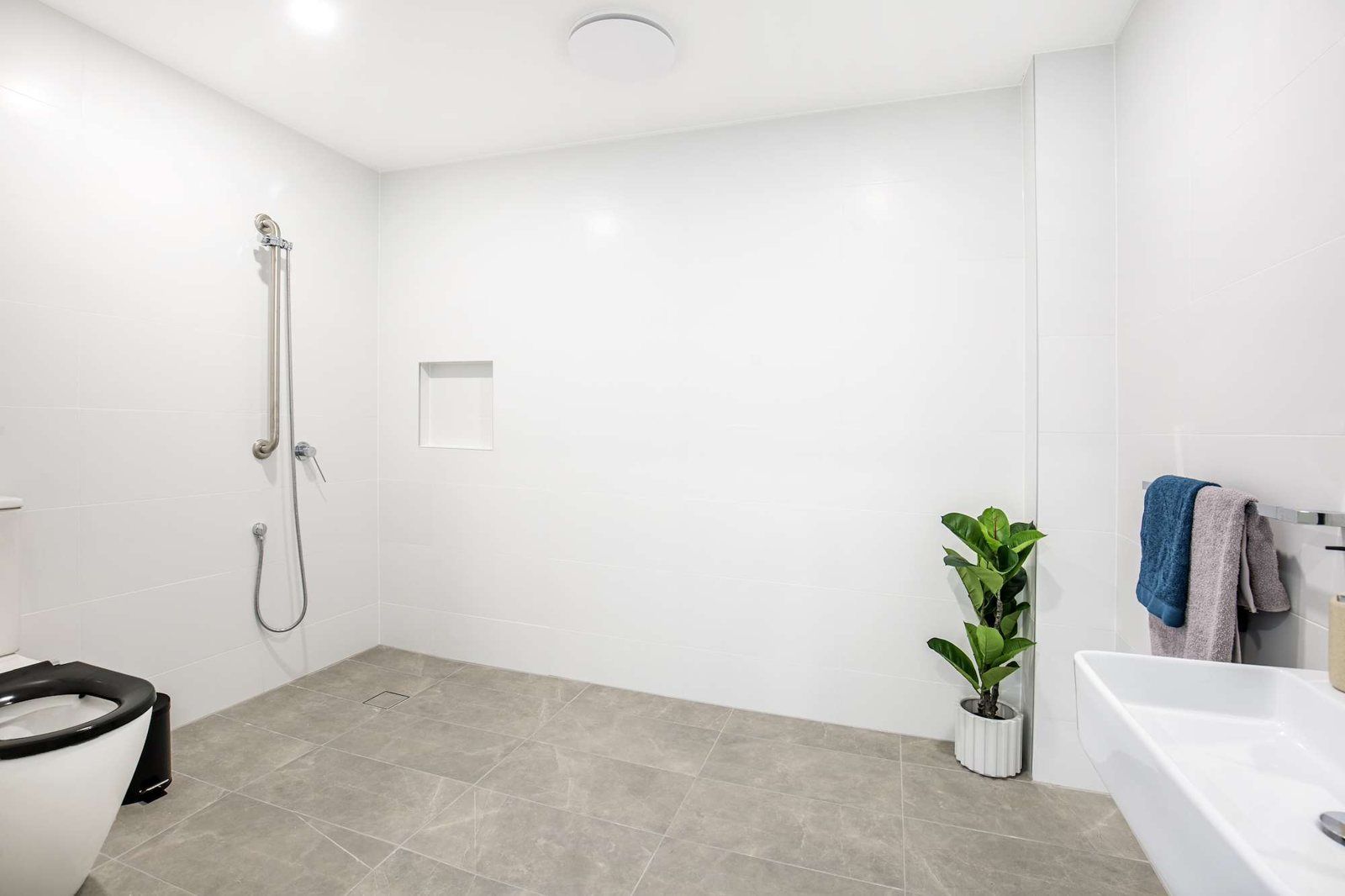 Photo 5 of 10: Large accessible bathroom with a roll-in shower